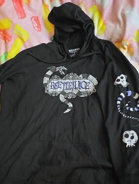 torrid Black Beetlejuice Graphic Hoodie with Purple Accents